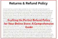 Crafting the Perfect Refund Policy for Your Online Store: A Comprehensive Guide